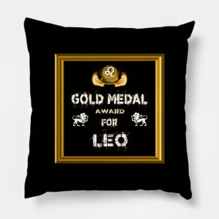 Leo Birthday Gift Gold Medal Award Winner Pillow