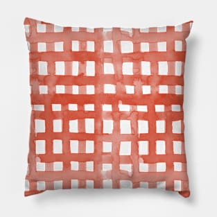 Watercolor grid - orange Pillow