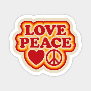 Love Peace 70s Retro Design Magnet