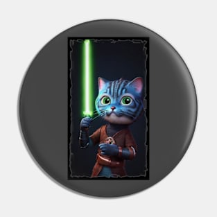 Fun Cat Print ~ AI Art ~ Fantasy Cat ~ Sci-fi Cat ~ Cats with Lightsabers Pin