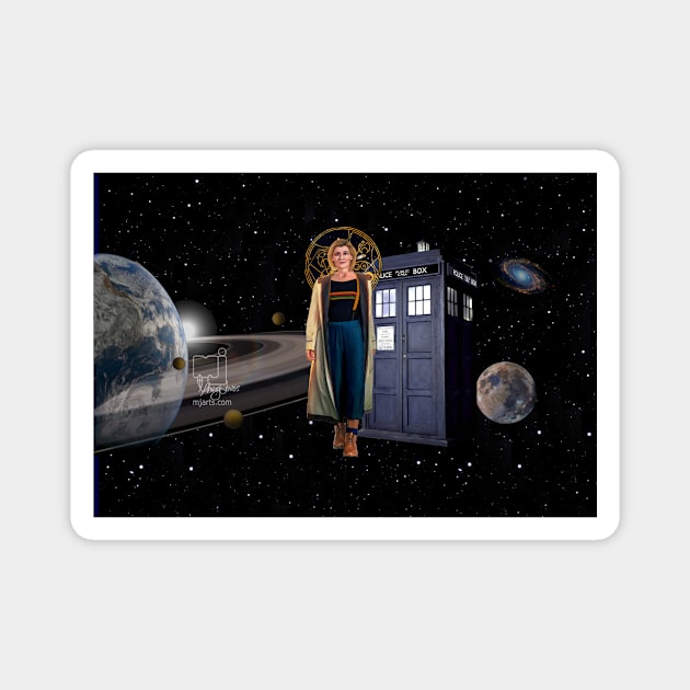 13th Doctor Face Mask Magnet by mjartscom