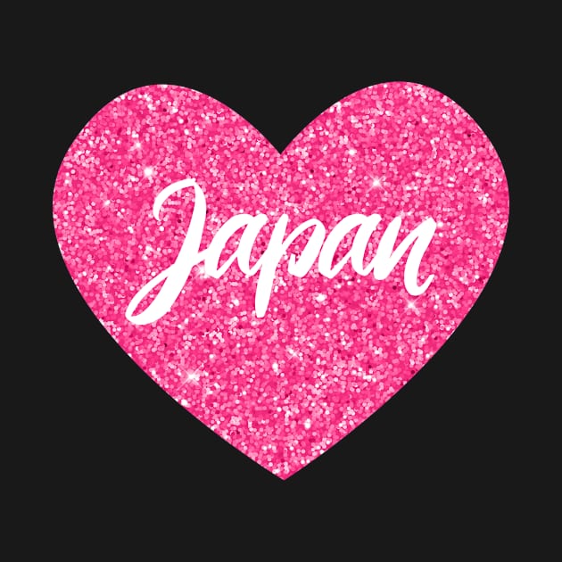 I Love Japan Pink Heart Gift for Women and Girls by JKFDesigns