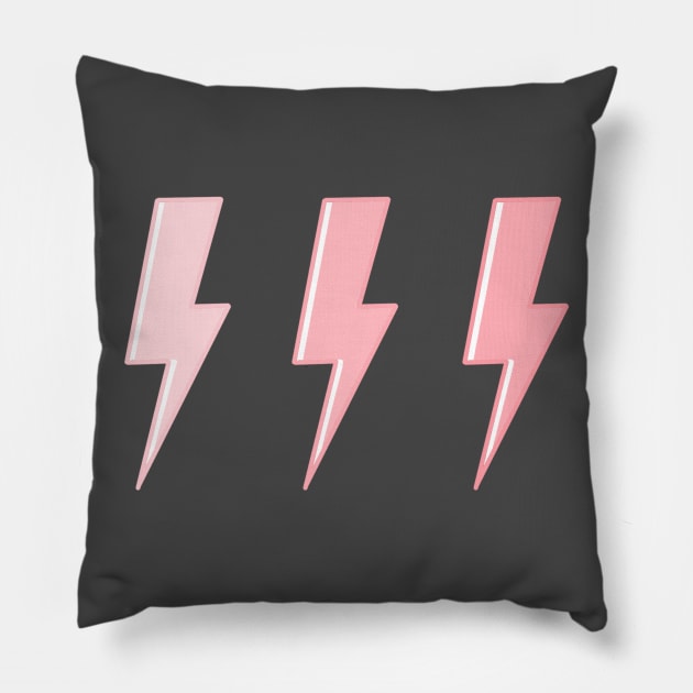 Pink lightning bolts Pillow by kxtelyng