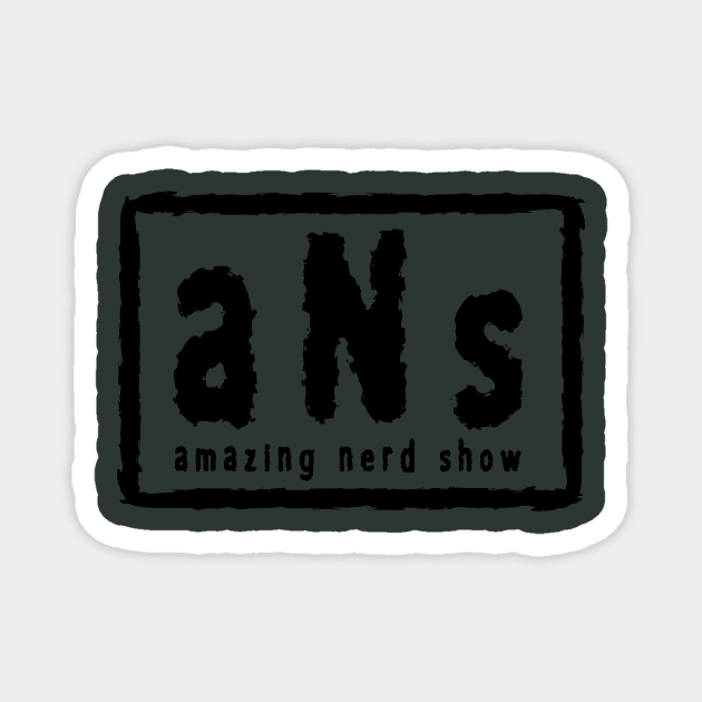 The Amazing Nerd Show ANS Black Logo T-Shirt Magnet by The Amazing Nerd Show 