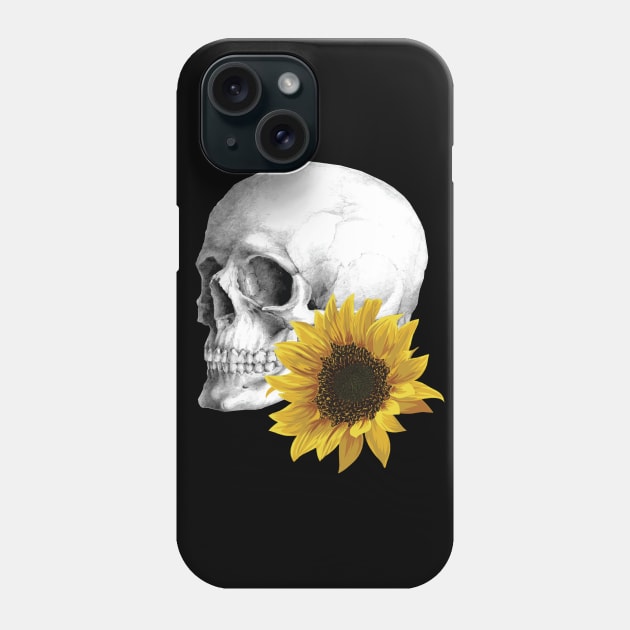 Sunflower Skull Phone Case by scaredmuffin