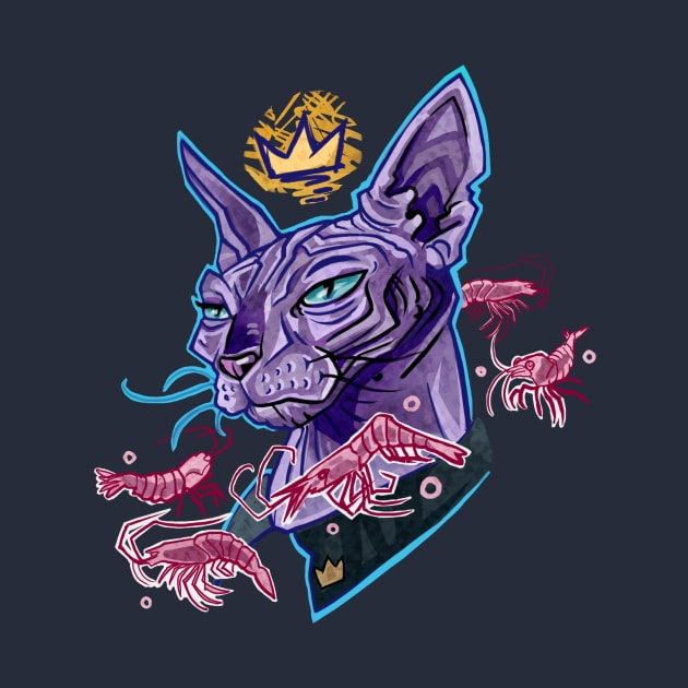 Sphinx cat. Royal cat. Drawing cat. Shrimps by ManyaArtShop 