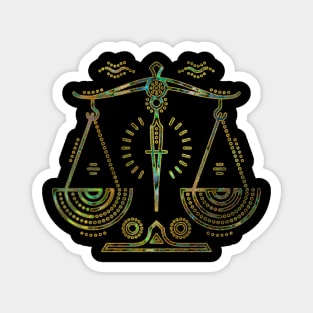 Libra Zodiac Gold Abalone Magnet