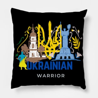 Ukrainian Cossack Warrior and Famous Icons Pillow