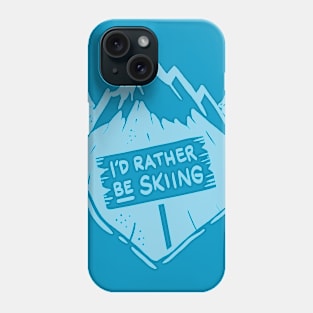 Vintage I'd Rather Be Skiing Shirt For Men And Women Phone Case