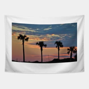 Palm Trees At Sunset Tapestry