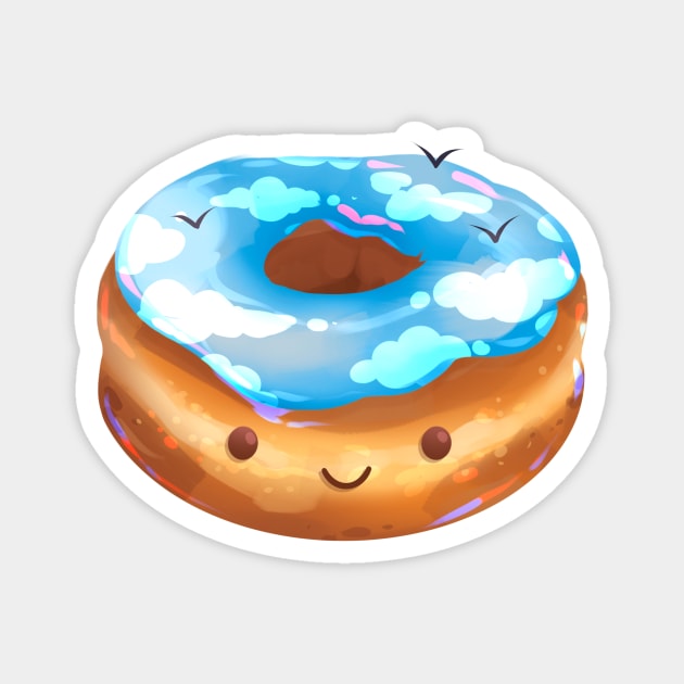 Blue Sky Donut Magnet by Claire Lin