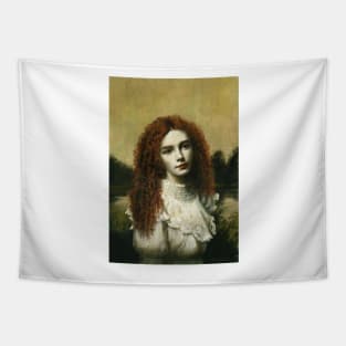 Victorian Girl In White Tapestry