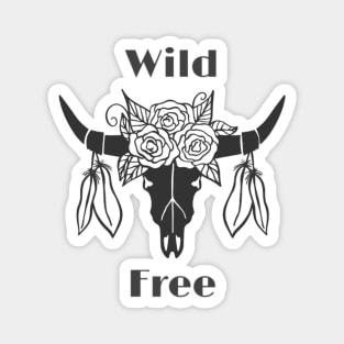 Wild Free Skull Magnet