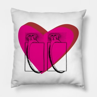 Diamond ring two in love heart Pillow