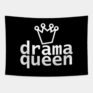 Typography Drama Queen White Text Tapestry