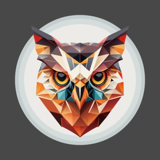 Geometric Owl: Polygonal Avian Art" T-Shirt