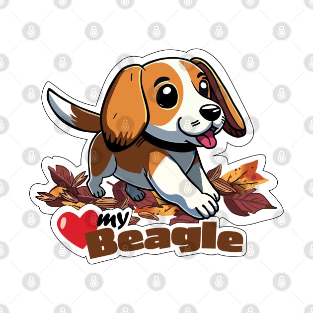 Love my Beagle Sticker by SquishyKitkat