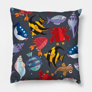 Beautiful and Colorful Sea Animals Pillow