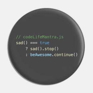 Code Life Mantra - JavaScript Pin