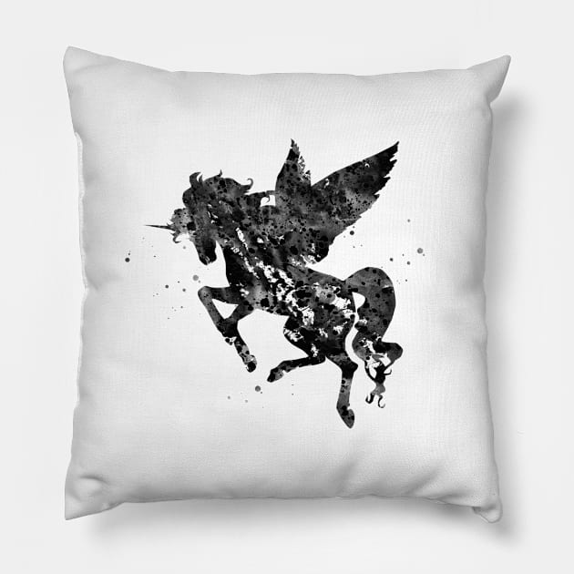 Winged Unicorn Pillow by erzebeth