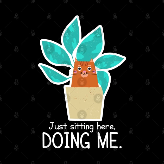 Funny Cat in a Plant by Mey Designs