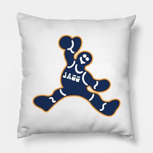 Jumping Utah Jazz Gingerbread Man Pillow