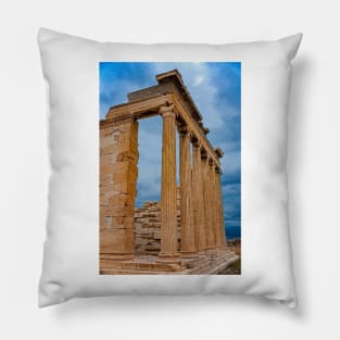 Orange on Blue, Erechtheion, Athens Pillow