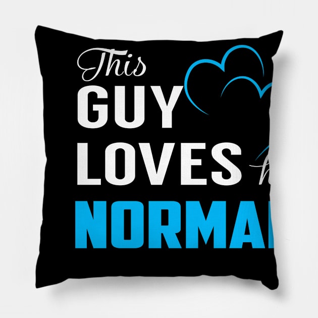 This Guy Loves His NORMAN Pillow by LorisStraubenf