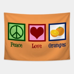 Peace Love Oranges Tapestry