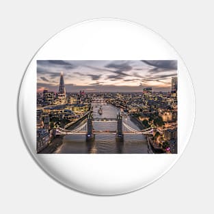 London River Thames Dusk Pin