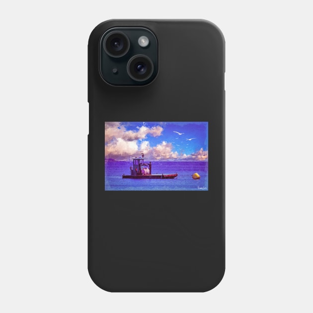 Barge in Atlantic Ocean Phone Case by kenmo