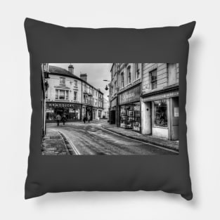 Bideford Town Centre, Black And White Pillow