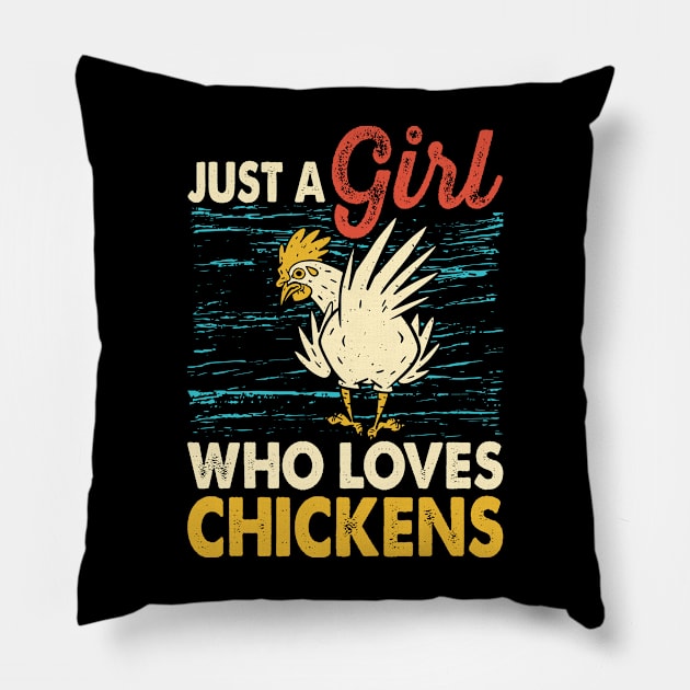 Just A Girl Who Loves Chickens T Shirt For Women T-Shirt Pillow by Xamgi