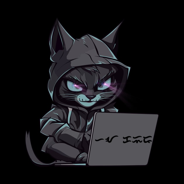 hacker cat by Mayumi's Corner