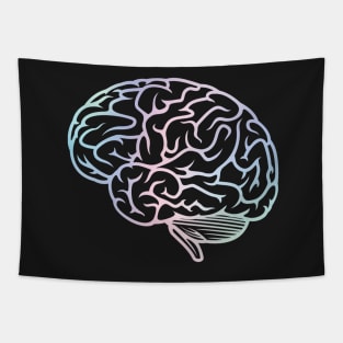 Beautiful Brain Holographic Pastel Neuroscience Tapestry