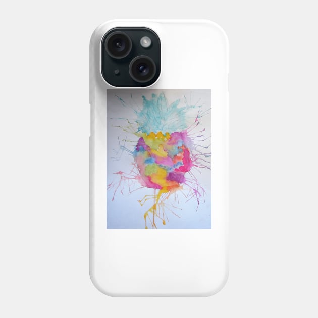 Funky Electric Pineapple Watercolor Painting Phone Case by SarahRajkotwala