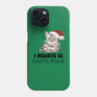 Funny Cat Santa Paws Christmas Phone Case