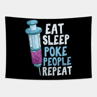 Eat Sleep Poke People Repeat Tapestry