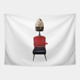 Vintage Retro Barber Hair Dryer And Chair Tapestry