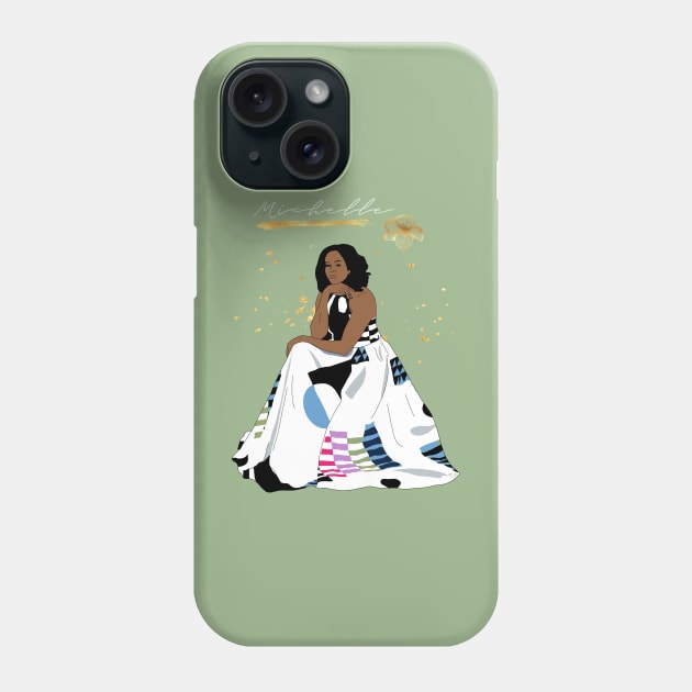 michelle obama official portrait art Phone Case by Bookishandgeeky