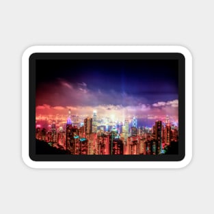 Hong Kong and Kowloon At Night Magnet