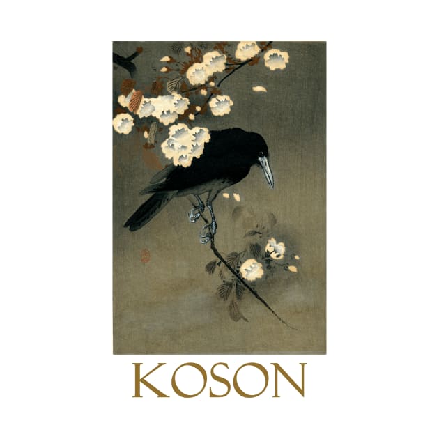 Crow and Blossom by Ohara Koson by Naves