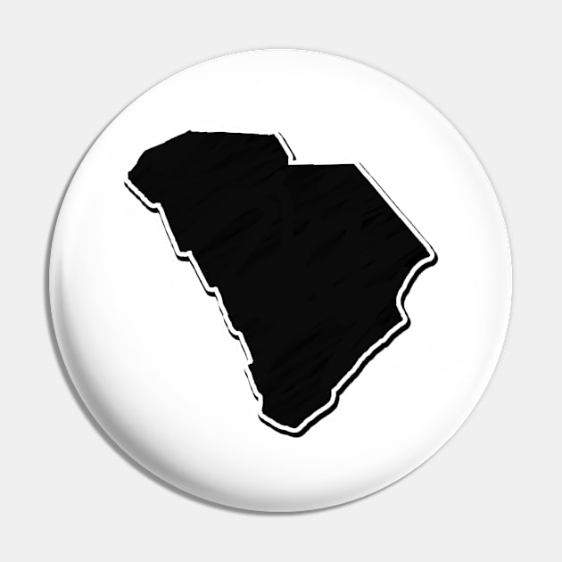 Black South Carolina Outline Pin by Mookle