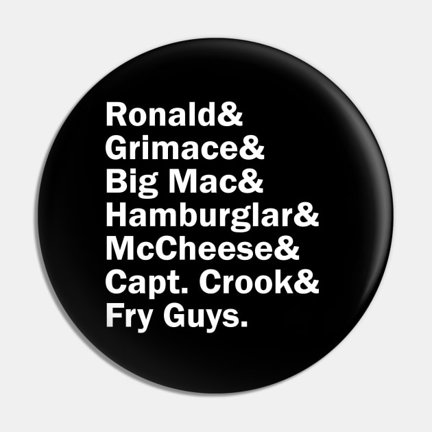 Funny Names x McDonald Land Characters Pin by muckychris