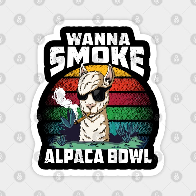 wanna smoke alpaca bowl Magnet by Riyadkhandaker