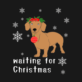 Cute Dog Waiting For Christmas T-Shirt