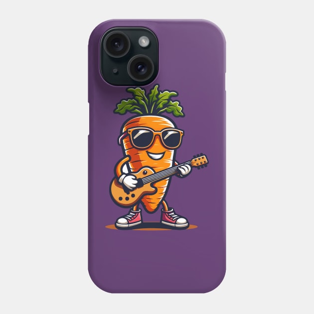 Carrot Playing Guitar Phone Case by Graceful Designs