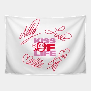 design with the signatures of the kiss of life group Tapestry