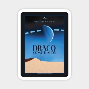 Art Deco Space Travel Poster - Draco Constellation Magnet