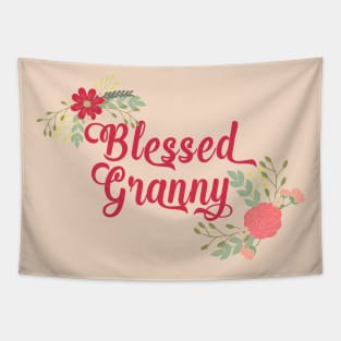 Blessed Granny Floral Christian Grandma Art Tapestry